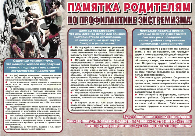 Памятка родителям 1Э